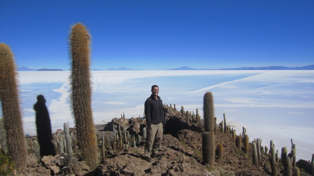 An island of cacti in the middle of the Salar